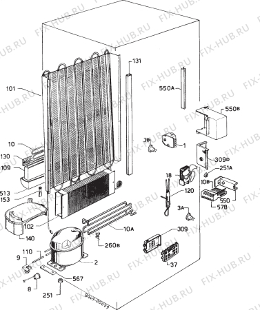 Взрыв-схема холодильника Zanussi ZI722/8FA - Схема узла Refrigerator cooling system